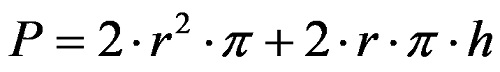Formula za plostina na cilindar