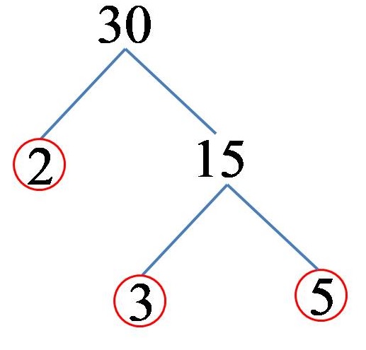 Razlozuvanje na prosti mnoziteli na brojot 30